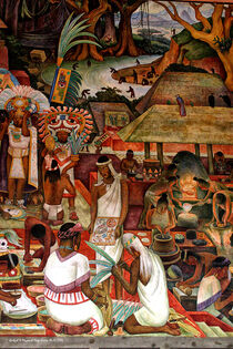 Diego Rivera's fresco at the Palacio Nacional in Mexico City. Aztec Village by Patrick Guyot