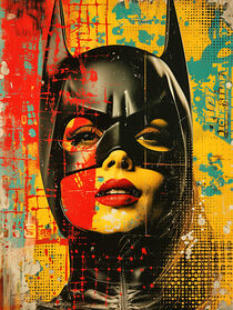 Batwoman Comic Graffiti Pop Art Portrait von Frank Daske