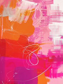 Acht - Abstrakte Malerei in Orange und Pink | Eight - Abstract Painting in Orange and Pink von Frank Daske