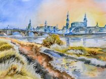 Dresden - Skyline bei Frost von Claudia Pinkau