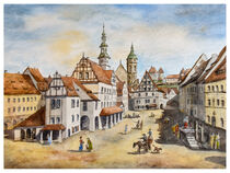 Der Marktplatz zu Pirna, frei nach Bernardo Bellotto von Claudia Pinkau