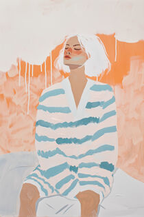 Morgengebet einer Frau im Pyjama | Dekoratives fürs Schlafzimmer von Frank Daske