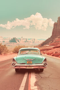 Vintage USA Arizona Travel Poster mit US Retro Auto von Frank Daske