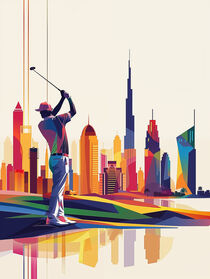 Golfer spielt Golf in Dubai | Golfer is playing Golf in Dubai by Frank Daske