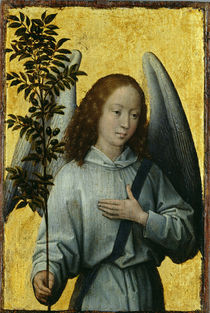 Angel Holding an Olive Branch  by Hans Memling