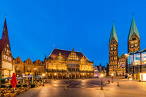 Marktplatz, Rathaus und Dom in Bremen bei Nacht by dieterich-fotografie