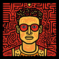 Portrait in Dynamic Rhythm von Keith Haring