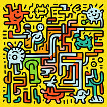 Harmony in the Urban Maze by Keith Haring