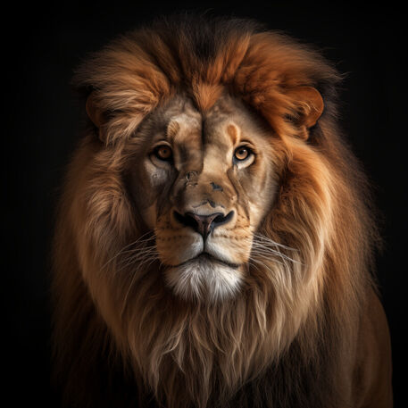 Thonksy-portrait-of-an-african-lion-on-a-black-background-with-e1b7eeb8-da3b-430f-bd0f-efb631889f08