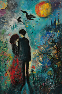 Verschmelzung der Seelen unter dem kosmischen Leuchten" by Marc Chagall