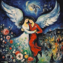 Tanz der Seelen im Mondenschein by Marc Chagall
