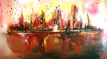 Citylife - abstrakte Malerei rot braun gelb - moderne Kunst in Acryl auf Leinwand by alexandra-brehm