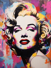 Farbenfrohes Marilyn Monroe Porträt by Lena Vellmar