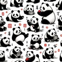 Panda Japanese art von Jonny Gray