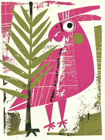 Lustiger Rosa Papagei | Funny Pink Parrot von Frank Daske