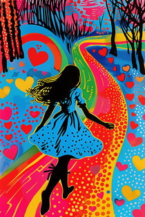 Alice im Loveland | Farbenfrohe Pop Art von Frank Daske
