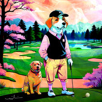 Dogs Love Golf 03 by Miki de Goodaboom