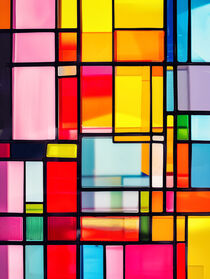 Abstraktes Mondrian Fenster | Abstract Mondrian Window von Frank Daske