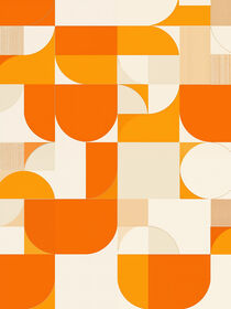 Oranges Bauhaus Retro Muster | Orange Bauhaus Retro Pattern by Frank Daske