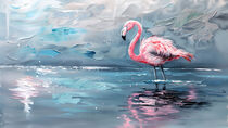 Pink Flamingo Standing in Water von groove-to-nature