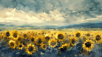 Golden Field of Sunflowers by groove-to-nature
