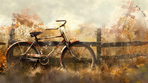 Old Bicycle Leaning Fence by groove-to-nature