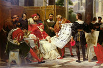 Pope Julius II ordering Bramante by Emile Jean Horace Vernet