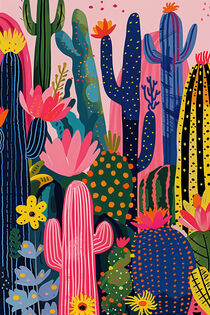Magischer Neon Kaktus Garten | Magic Neon Cactus Garden von Frank Daske
