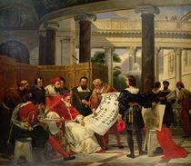 Pope Julius II ordering Bramante by Emile Jean Horace Vernet