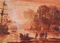 The Disembarkation of Warriors in a Port by Claude Lorrain