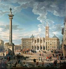 The Piazza Santa Maria Maggiore by Giovanni Paolo Pannini or Panini