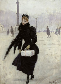 Parisian woman in the Place de la Concorde von Jean Beraud