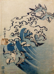 Waves and Birds by Katsushika Hokusai