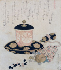 A Pot of Tea and Keys von Katsushika Hokusai
