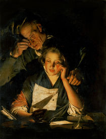 A Girl reading a Letter von Joseph Wright of Derby