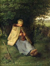 The Knitter or by Jean-Francois Millet