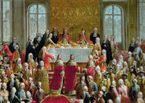 The Coronation Banquet of Joseph II  by Martin II Mytens or Meytens