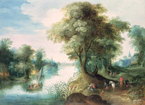River Landscape  by Jan Brueghel the Elder