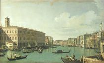 The Grand Canal from the Rialto Bridge  by Canaletto