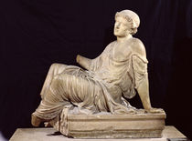 Woman seated on a altar by Greek