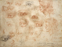 Studies of Two Heads by Michelangelo Buonarroti