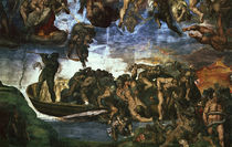 Last Judgement: detail from the bottom right corner by Michelangelo Buonarroti