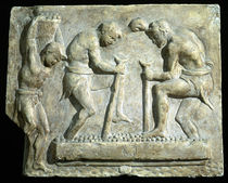 Relief depicting pavers  by Roman