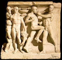 Relief depicting wrestlers  by Roman