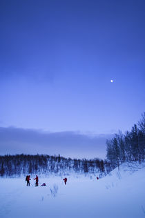 Skiing In The Moonlight. by Tom Hanslien