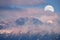 Full Moon Set over Mt Constance by Ed Book