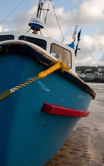 A boat in St. Ives Harbour, Cornwall, UK