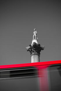 London. Trafalgar Square. Nelson's Column and Double Decker Bus. by Alan Copson