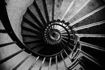 London, The Monument, Internal spiral staircase. by Alan Copson