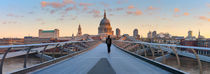 London. St. Paul's Cathedral and Millennium Bridge. by Alan Copson